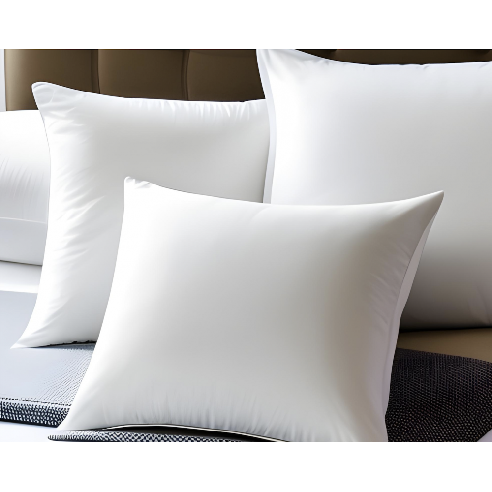 Lot de 2 Oreillers carrés 60x60cm moelleux 100% Polyester Fibres Creuses Coussin |homeflair