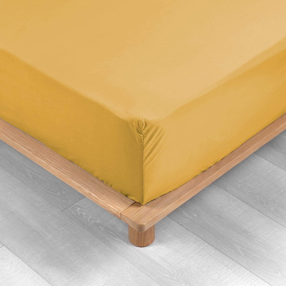 Drap Housse Percale - Bonnet 30 Cm - Plusieurs Tailles - Plusieurs Coloris - 180x200cm - jaune |homeflair