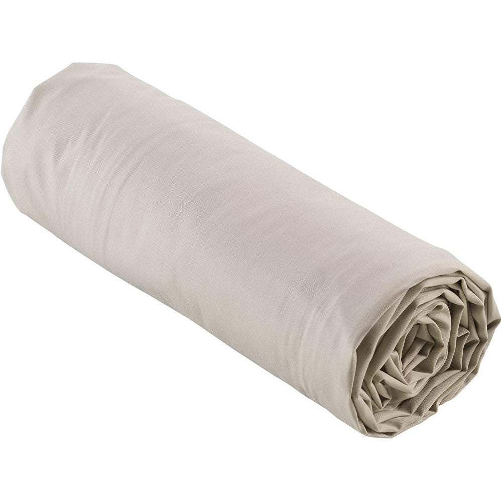 Drap Housse Percale - Bonnet 30 Cm - Plusieurs Tailles - Plusieurs Coloris - 140x190cm - Marron Claire Naturel |homeflair