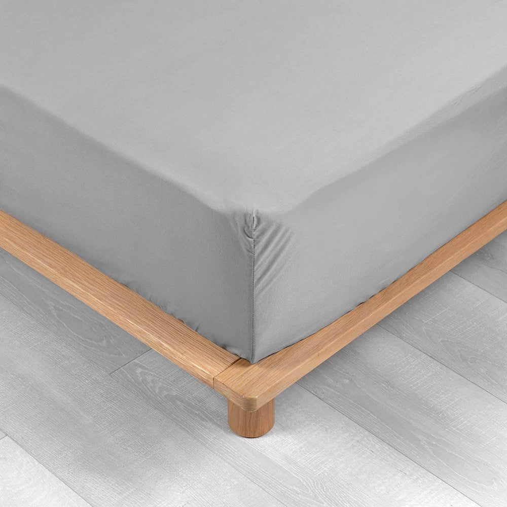 Drap Housse Percale - Bonnet 30 Cm - Plusieurs Tailles - Plusieurs Coloris - 90x190cm - Gris | homeflair