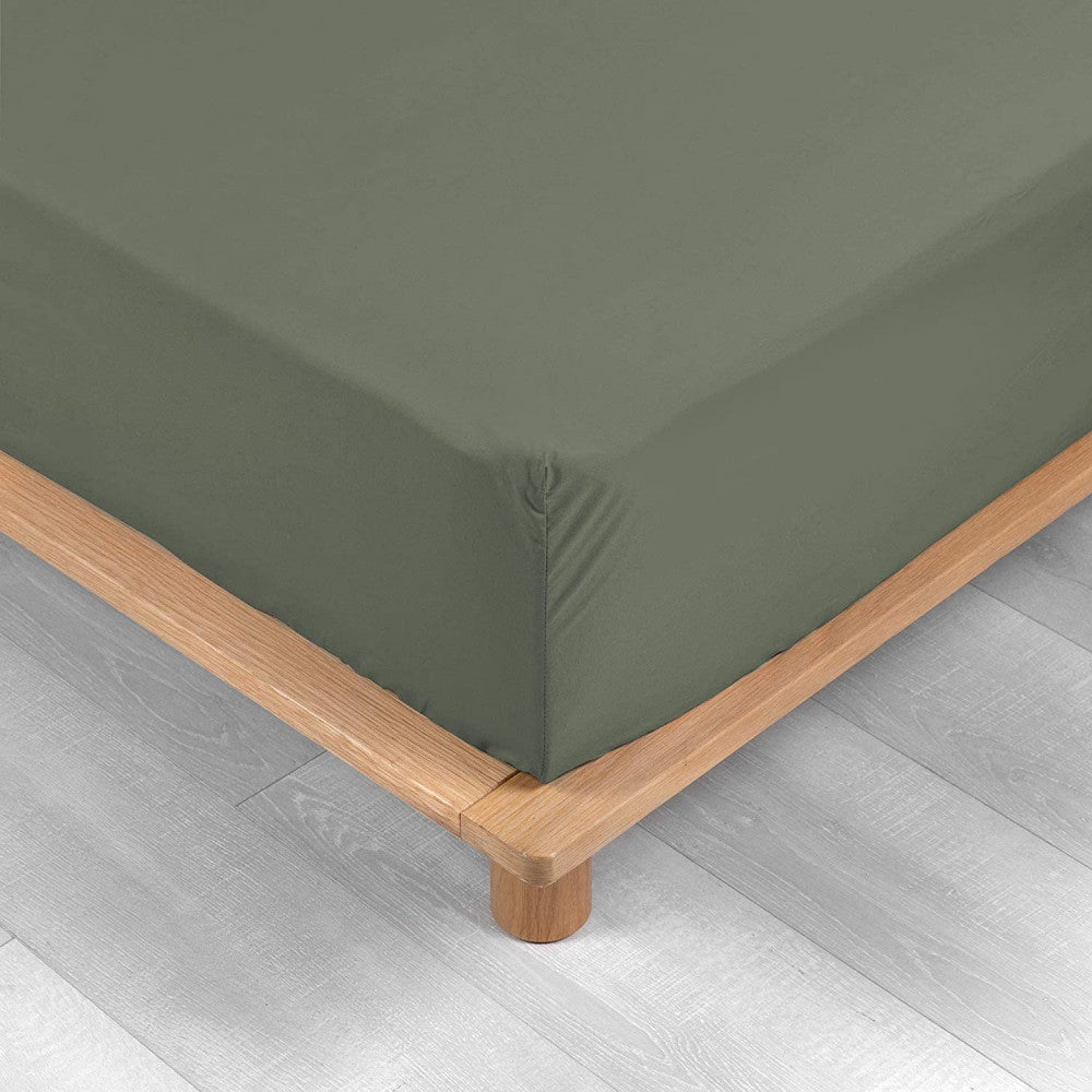 Drap Housse Percale - Bonnet 30 Cm - Plusieurs Tailles - Plusieurs Coloris - 140x190cm - Kaki |homeflair