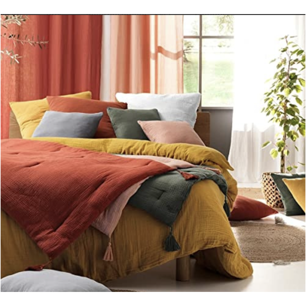 Parure de lit en Gaze de Coton 240x260cm - Plusieurs coloris - anthracite |homeflair