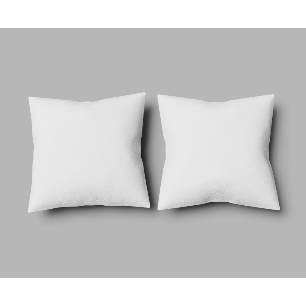Lot de 2 Oreillers carrés 60x60cm moelleux 100% Polyester Fibres Creuses Coussin |homeflair