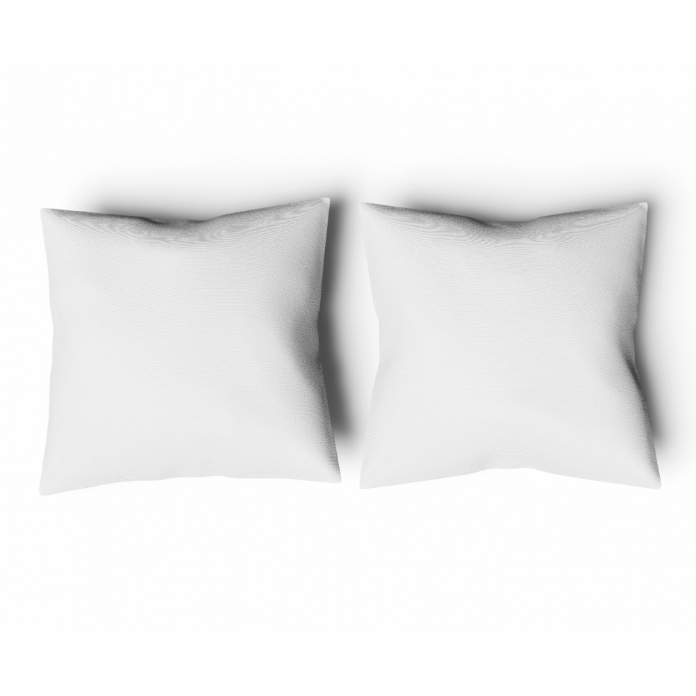 Lot de 2 Oreillers carrés 60x60cm moelleux 100% Polyester Fibres Creuses Coussin |homeflair