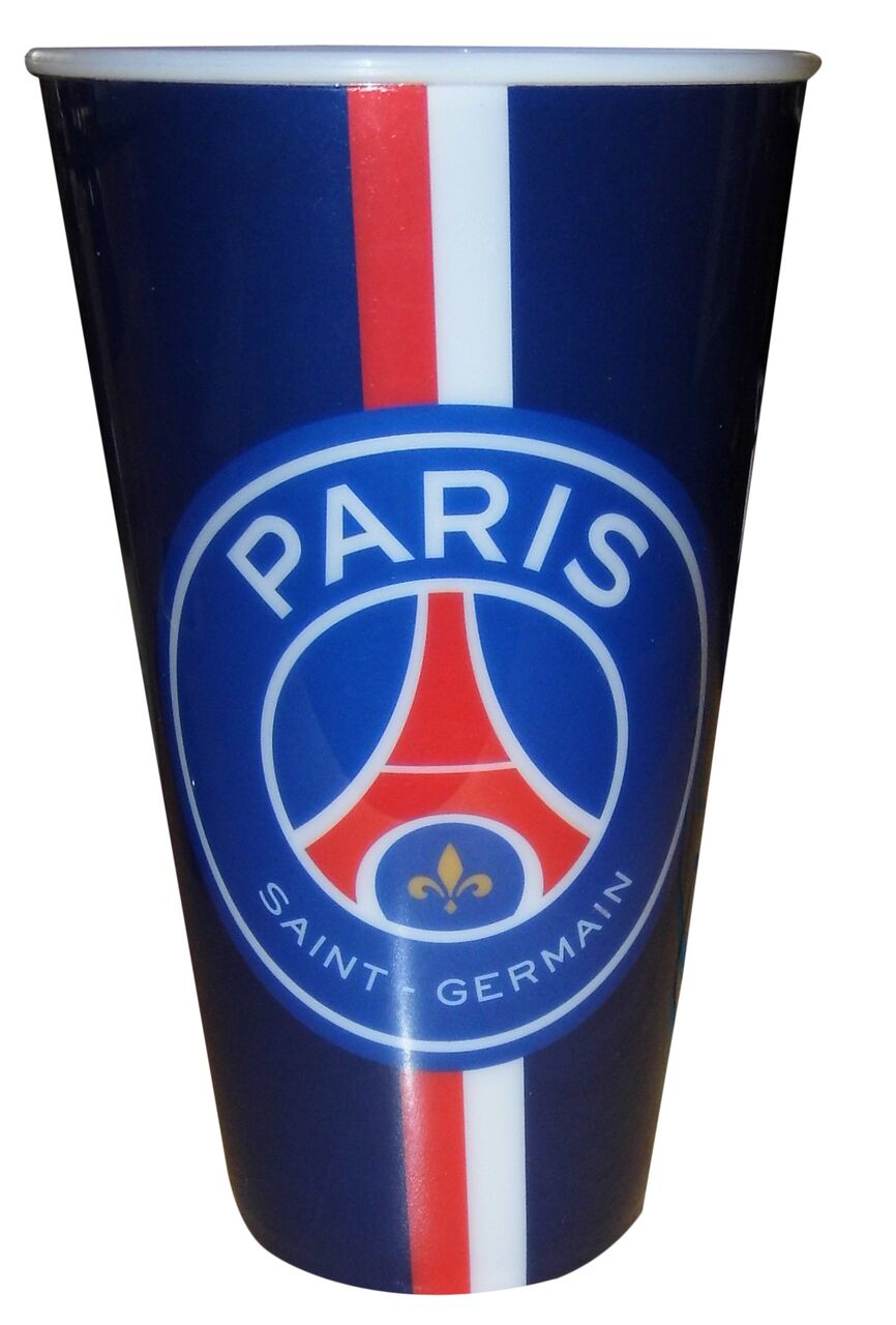 Gobelet - Paris Saint Germain - En plastique - Contenance: 550 ml | Résistant et pratique | Bleu et rouge | TRENDYFLAIR