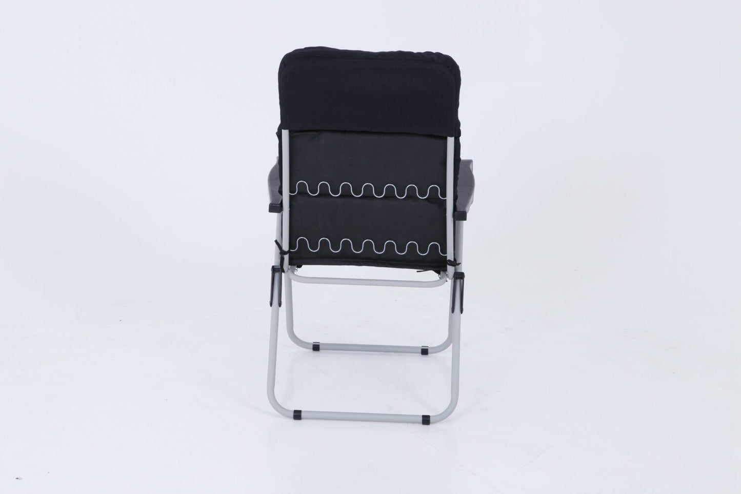 Fauteuil de camping confort pliable - Multipositions - Léger et pratique | 70 x 62 x 105 cm | Noir et gris | TRENDYFLAIR