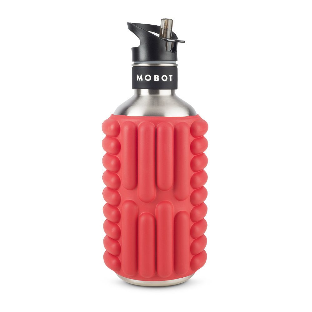 Bouteille de sport - Fonction 2 en 1 rouleau de massage | Pratique et polyvalente | Rouge | TRENDYFLAIR