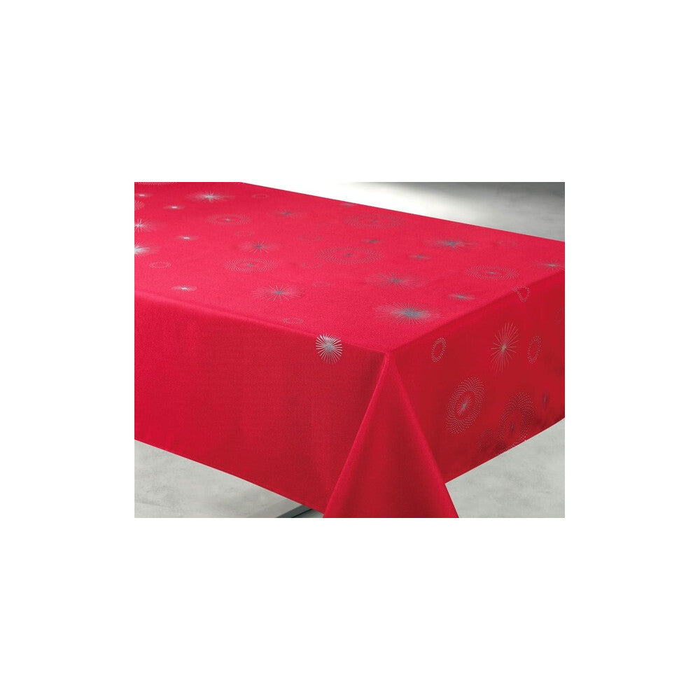 Nappe de Noël - Céleste Motif Étoilée - rouge - 150x300cm |homeflair