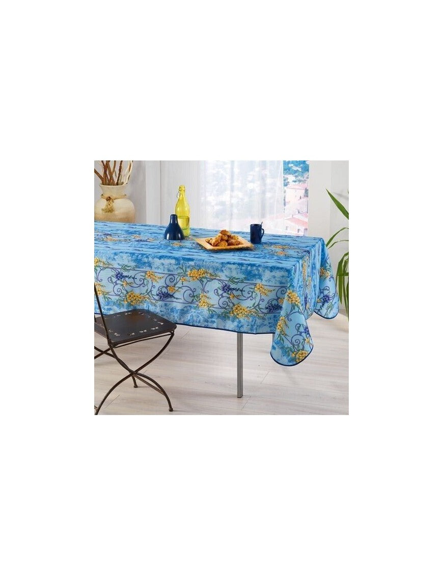 Nappe Provensale Rectangle Anti Tache Glycine bleu 240cm |homeflair