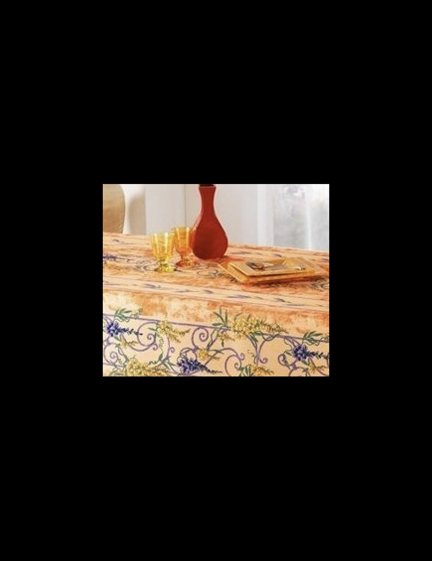 Nappe Provensale Rectangle (150x240cm ou 150x300cm) ou Ronde (180cm) Anti-Tache 180cm Glycine 100% Polyester (150x240cm, Orange) |homeflair