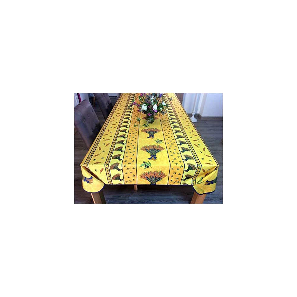 Nappe Tissu Rectangle Bouquet bleu 2,40 |homeflair