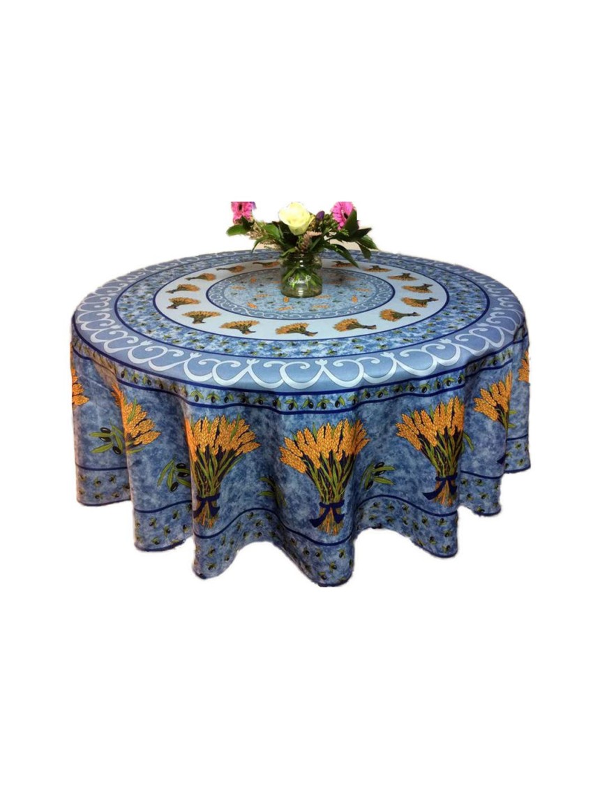 Nappe Tissu Rectangle Bouquet de bleu Ronde |homeflair