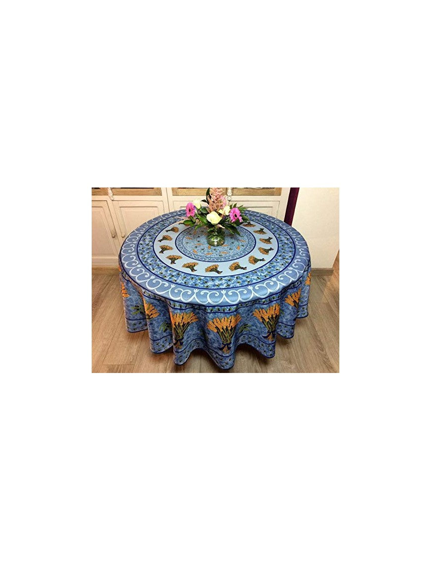Nappe Tissu Rectangle Bouquet de bleu Ronde |homeflair