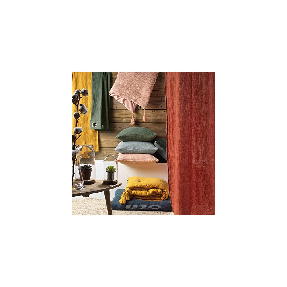 Parure de Lit en Gaze de Coton 240 x 220 cm (Plusieurs coloris) - Sauge | homeflair