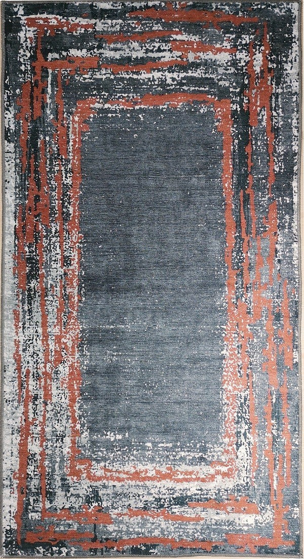 Tapis Ring Gris/Rouge Dimensions - 160x230 – Qualité supérieure pour Maison, Appartement, Bureau – Style élégant et durable – Confort optimal, facile à nettoyer – Idéal salon et chambre