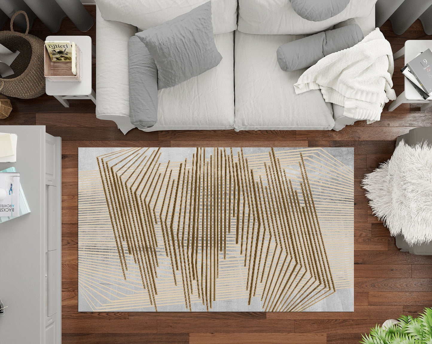 Tapis Nour Gold Dimensions - 80x150 – Qualité supérieure pour Maison, Appartement, Bureau – Style élégant et durable – Confort optimal, facile à nettoyer – Idéal salon et chambre