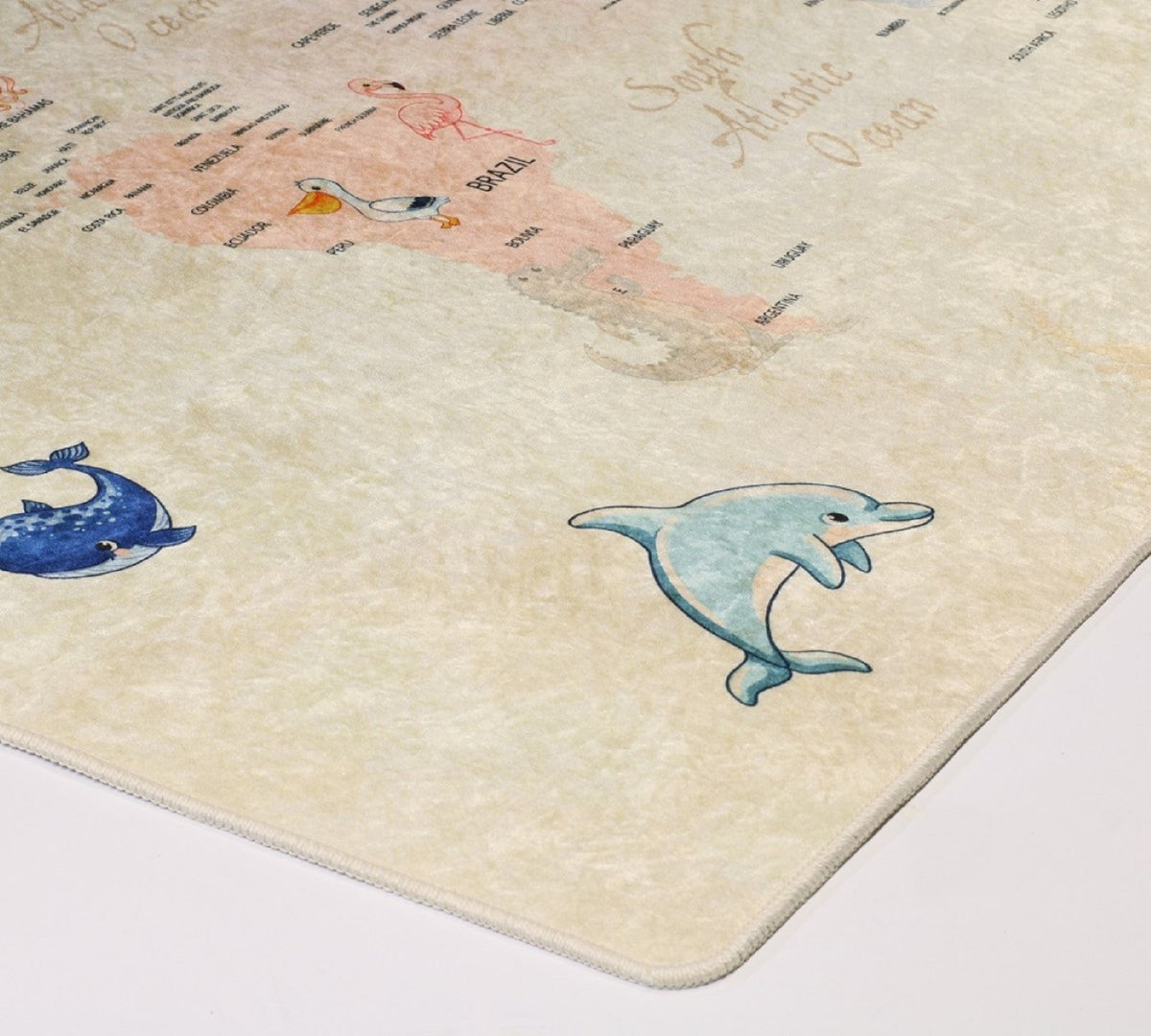 Tapis Enfant Monde 80 x 150 cm - Beige – Qualité supérieure pour Maison, Appartement, Bureau – Style élégant et durable – Confort optimal, facile à nettoyer – Idéal salon et chambre