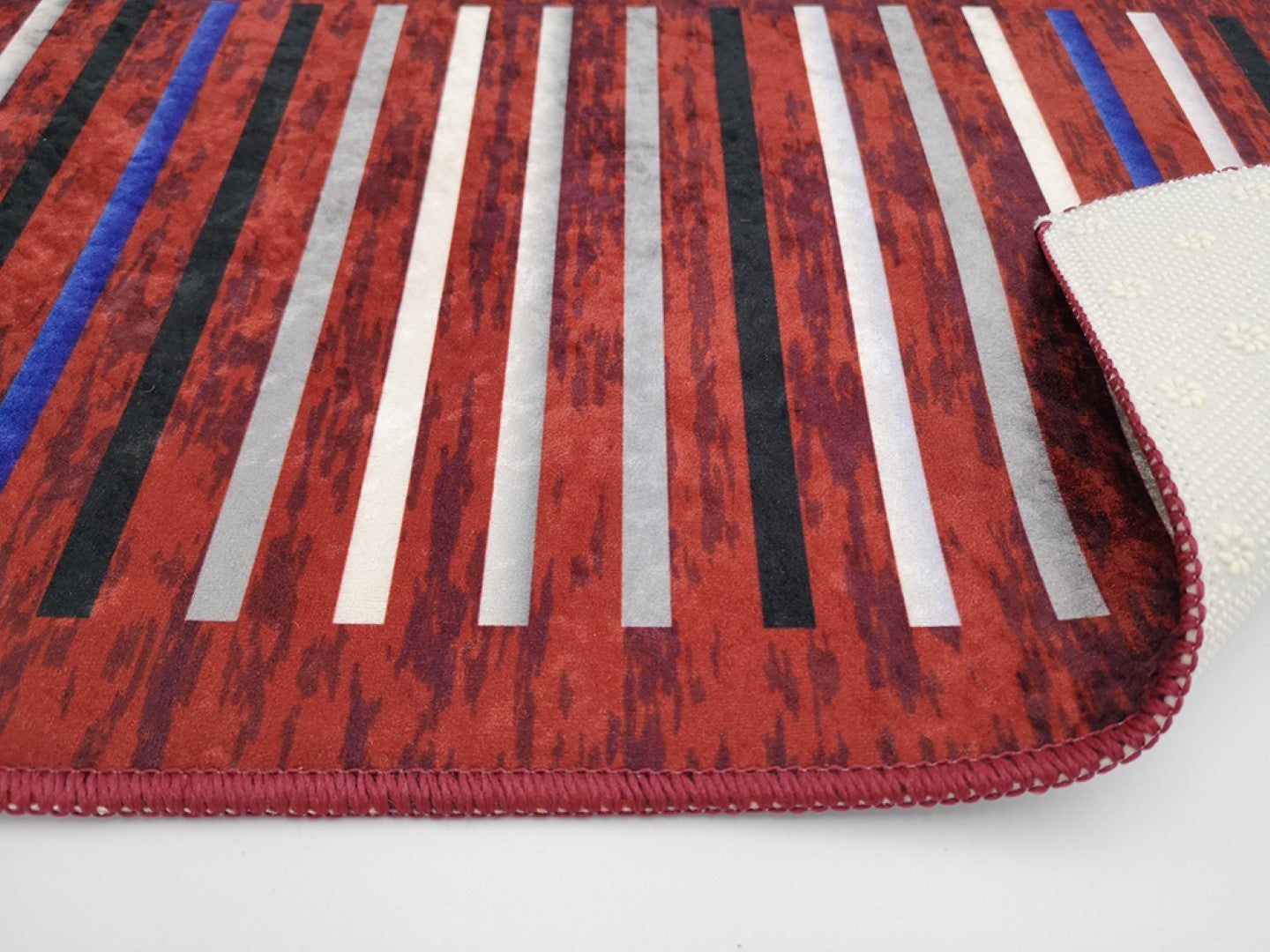Tapis Rayures Bordeaux Dimensions - 160x230 – Qualité supérieure pour Maison, Appartement, Bureau – Style élégant et durable – Confort optimal, facile à nettoyer – Idéal salon et chambre