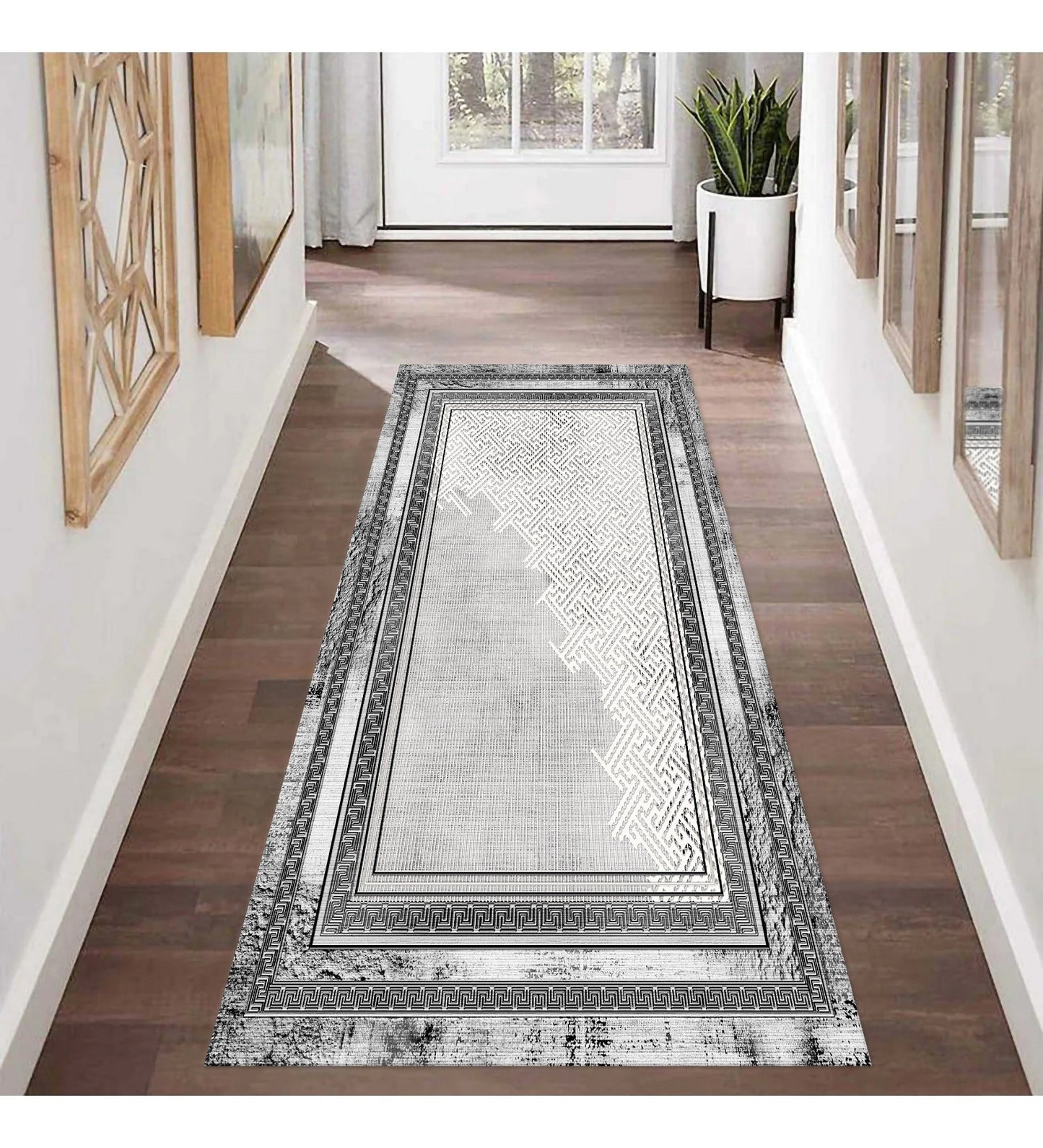 Tapis NAJAT Gris 80x150cm – Qualité supérieure pour Maison, Appartement, Bureau – Style élégant et durable – Confort optimal, facile à nettoyer – Idéal salon et chambre
