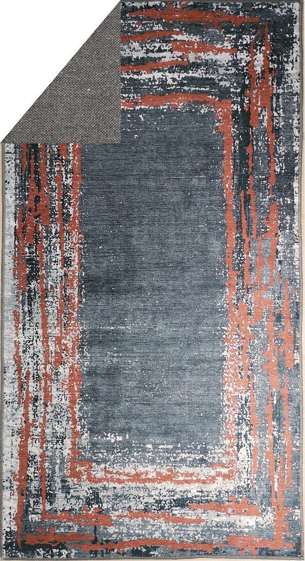 Tapis Ring Gris/Rouge Dimensions - 160x230 – Qualité supérieure pour Maison, Appartement, Bureau – Style élégant et durable – Confort optimal, facile à nettoyer – Idéal salon et chambre