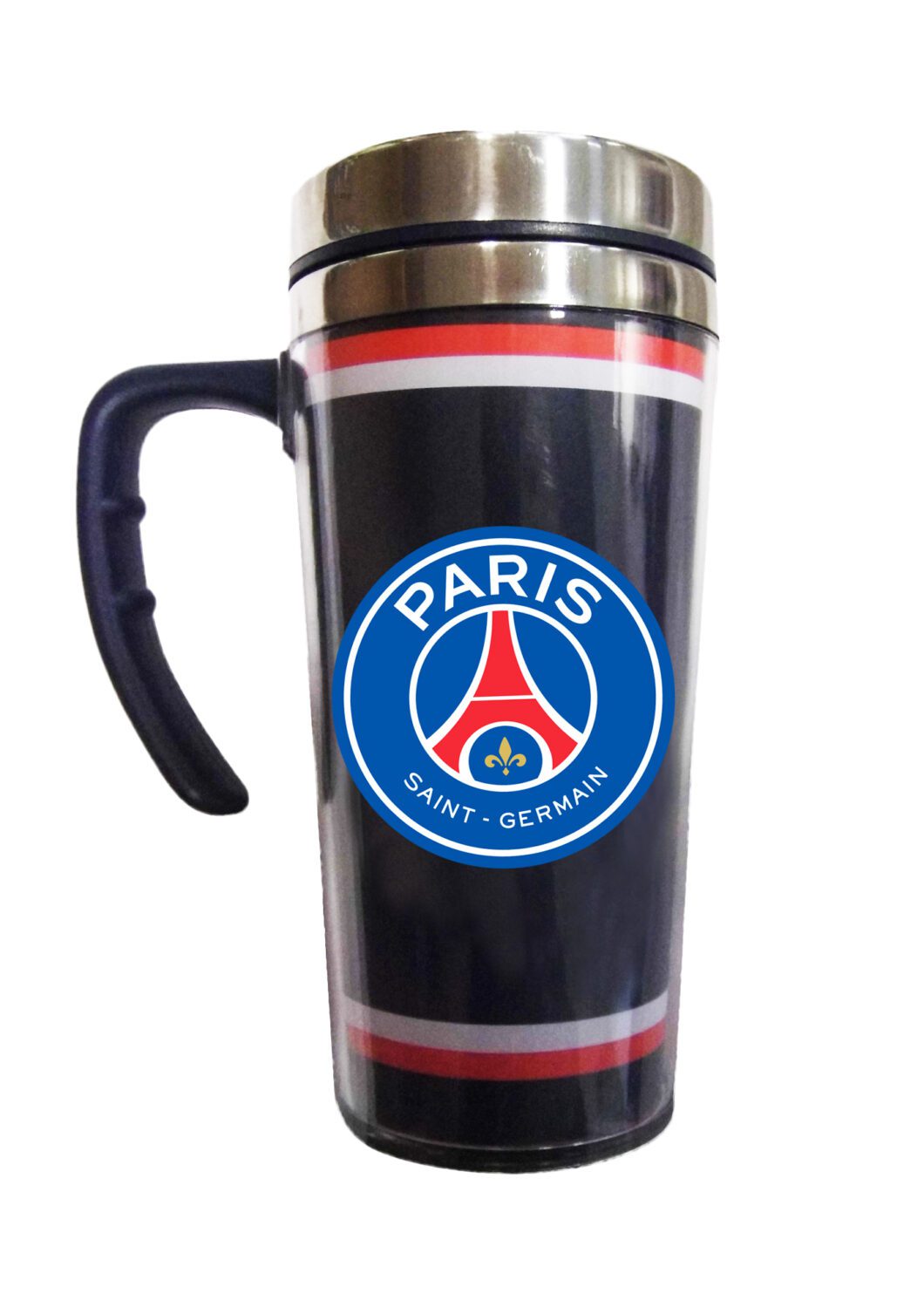 Mug - Paris Saint Germain - En aluminium - Contenance : 450 ml | Léger et durable | Bleu et blanc | TRENDYFLAIR