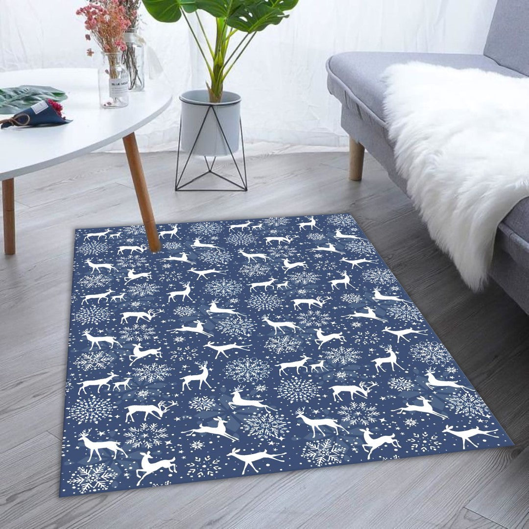 Tapis de Noel Renne Bleu Dimensions - 50x80 – Qualité supérieure pour Maison, Appartement, Bureau – Style élégant et durable – Confort optimal, facile à nettoyer – Idéal salon et chambre