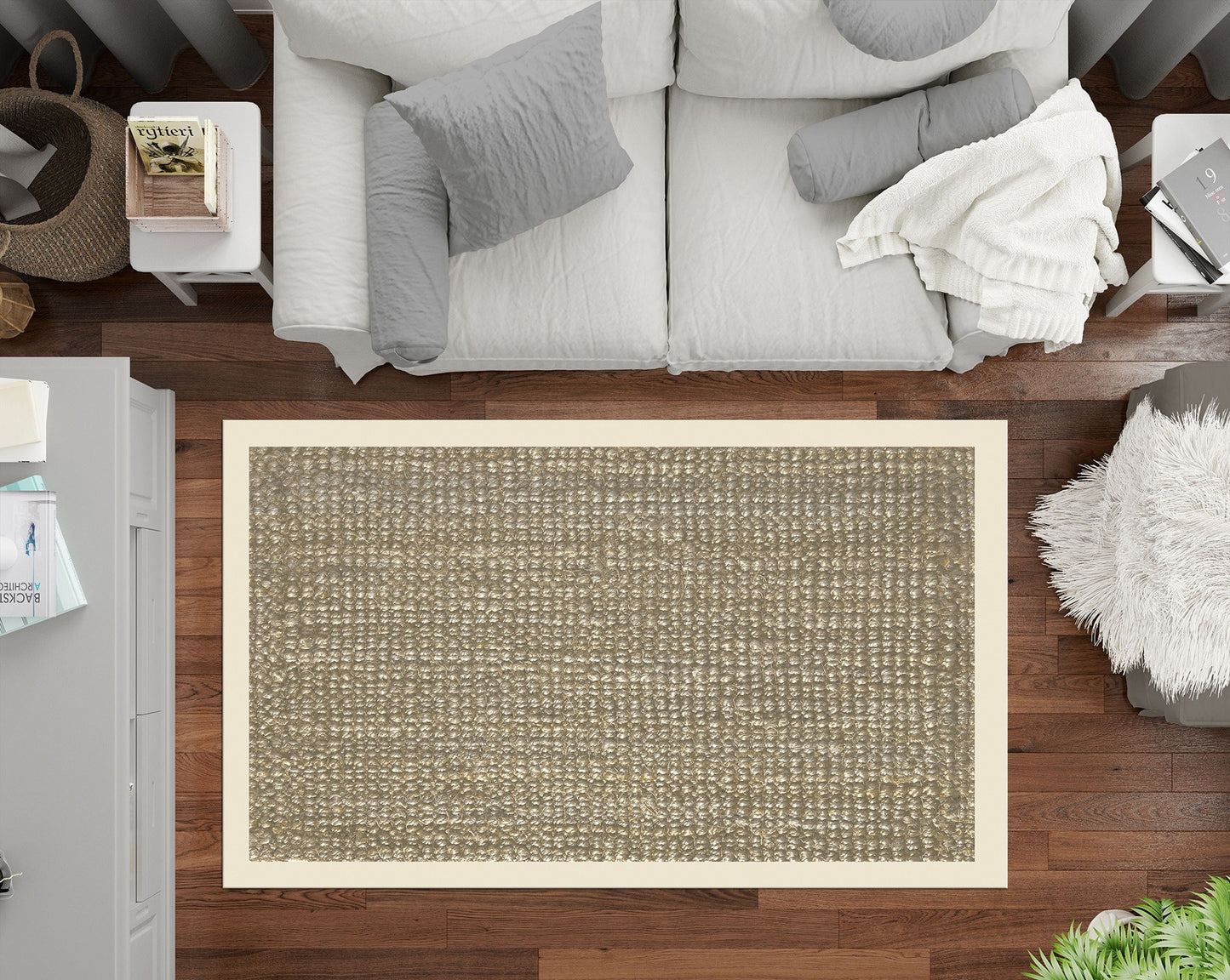 Tapis NAJWA Beige Dimensions - 80x150 – Qualité supérieure pour Maison, Appartement, Bureau – Style élégant et durable – Confort optimal, facile à nettoyer – Idéal salon et chambre