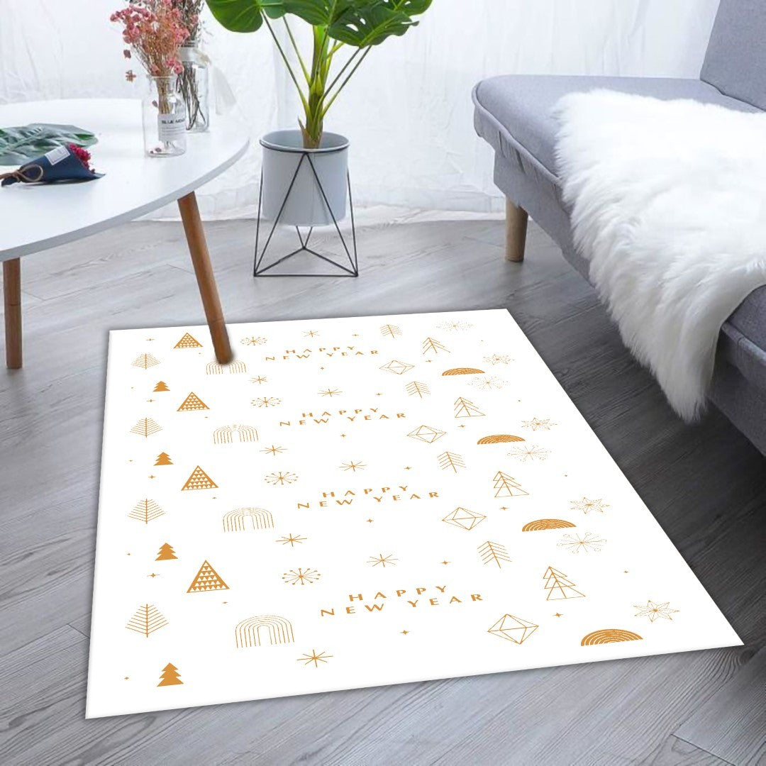 Tapis New Year Gold Dimensions - 70x140 – Qualité supérieure pour Maison, Appartement, Bureau – Style élégant et durable – Confort optimal, facile à nettoyer – Idéal salon et chambre