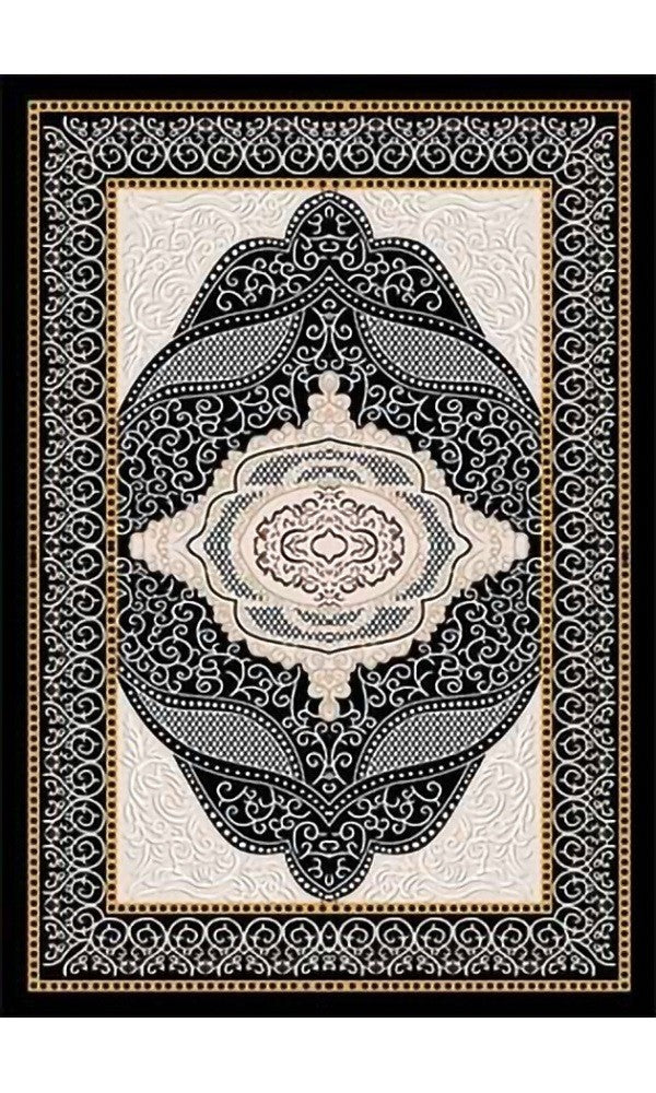 Tapis Ottoman Noir Dimensions - 80x150 – Qualité supérieure pour Maison, Appartement, Bureau – Style élégant et durable – Confort optimal, facile à nettoyer – Idéal salon et chambre