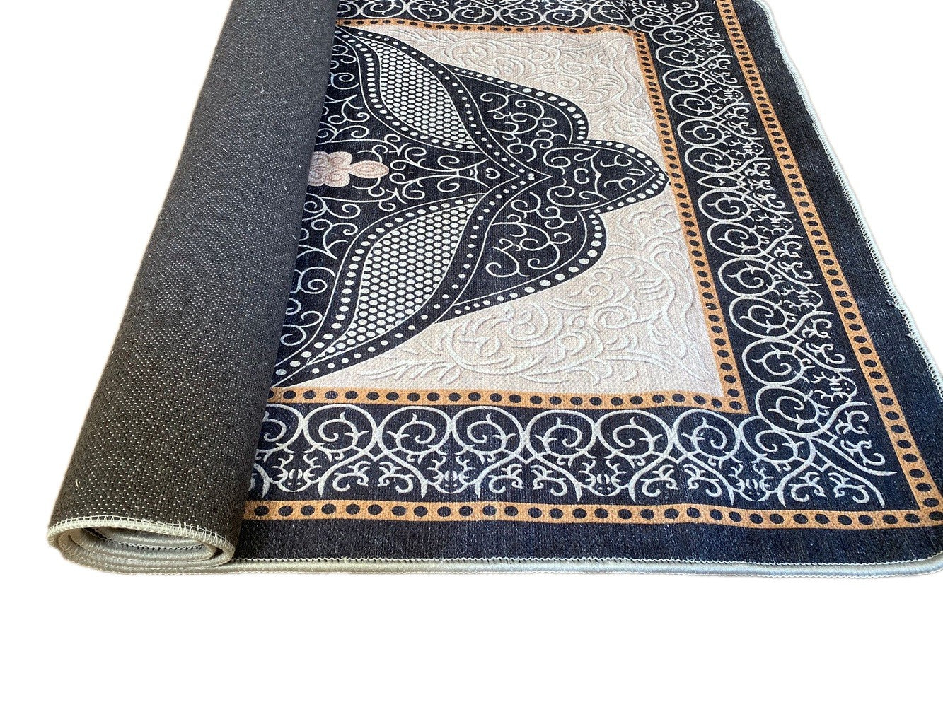 Tapis Ottoman Noir Dimensions - 80x150 – Qualité supérieure pour Maison, Appartement, Bureau – Style élégant et durable – Confort optimal, facile à nettoyer – Idéal salon et chambre