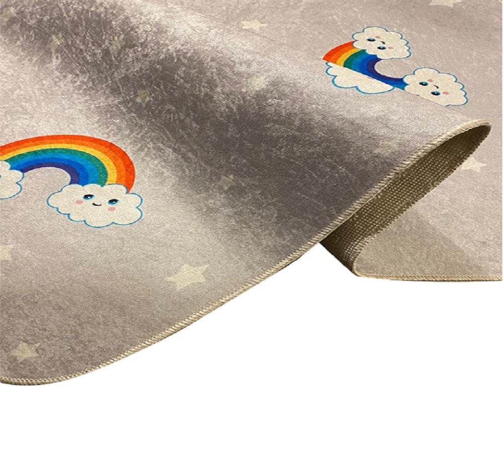 Tapis Enfant Rainbow 120 x 160 cm - Gris – Qualité supérieure pour Maison, Appartement, Bureau – Style élégant et durable – Confort optimal, facile à nettoyer – Idéal salon et chambre