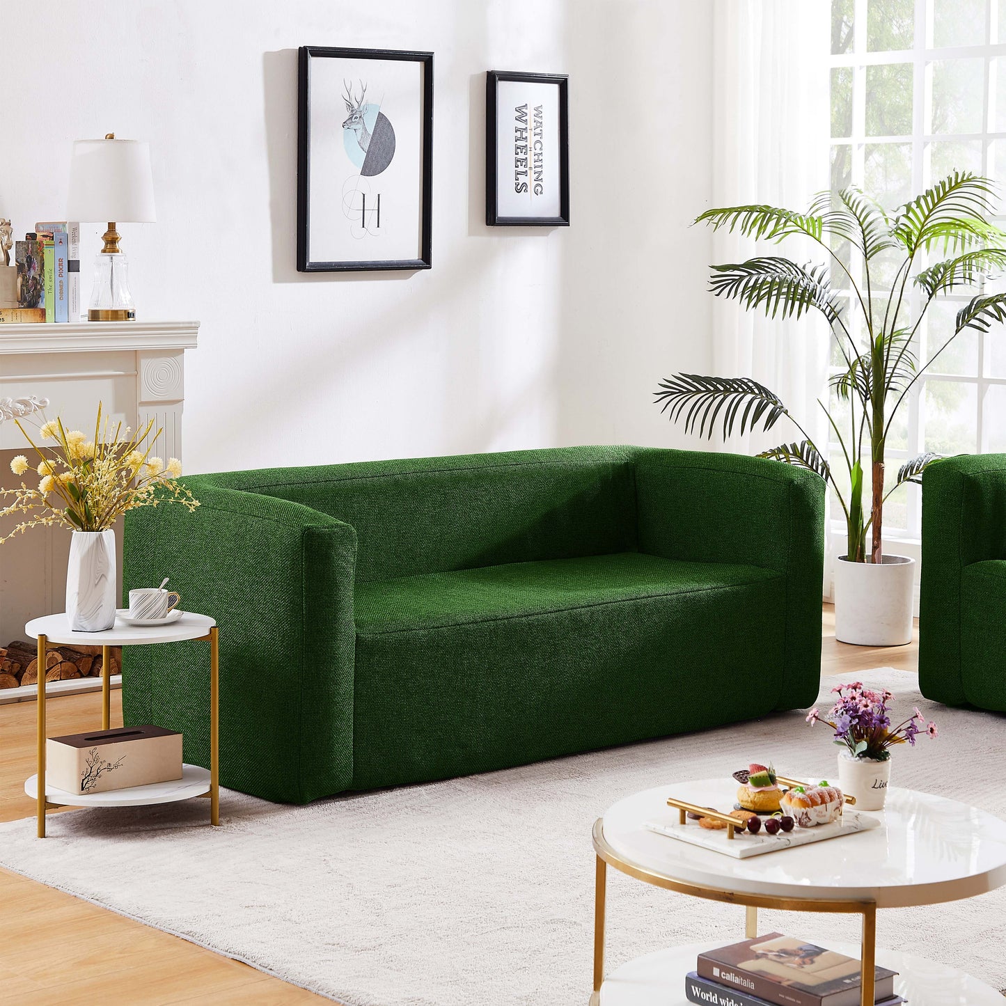 Canapé gonflable 2-3 places - Intérieur et extérieur | Terracotta | Vert | TRENDYFLAIR