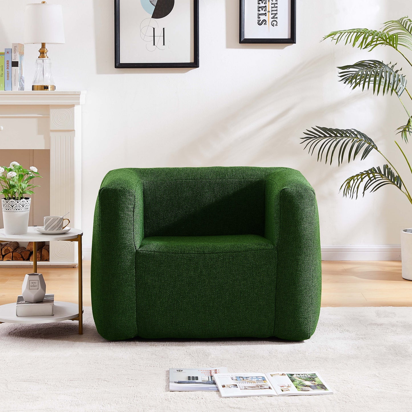 Fauteuil gonflable Terracotta - Intérieur et extérieur - Résistant à l'eau et aux UV | Confortable et léger | Facile à gonfler et à dégonfler | Idéal pour le camping, la plage et le jardin | Vert | TRENDYFLAIR