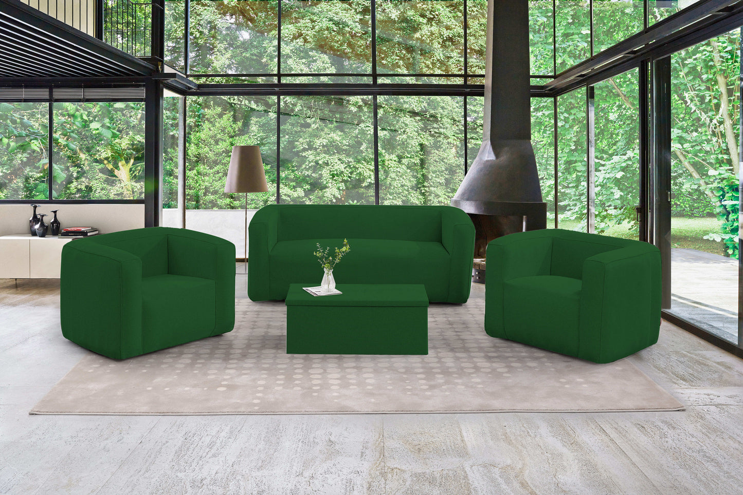 Canapé gonflable 2-3 places - Intérieur et extérieur | Terracotta | Vert | TRENDYFLAIR