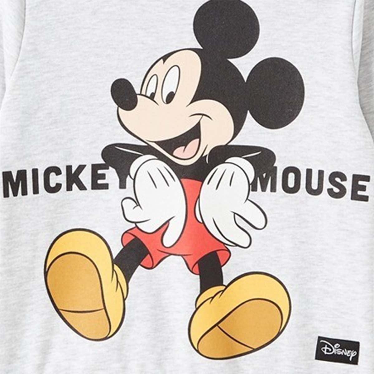Sweat Mickey - 3/4A Garçon - Enfant - Gris - Coton/Polyester, POLAIRE 260 G/M2 BROSSÉ - TrendyFlair
