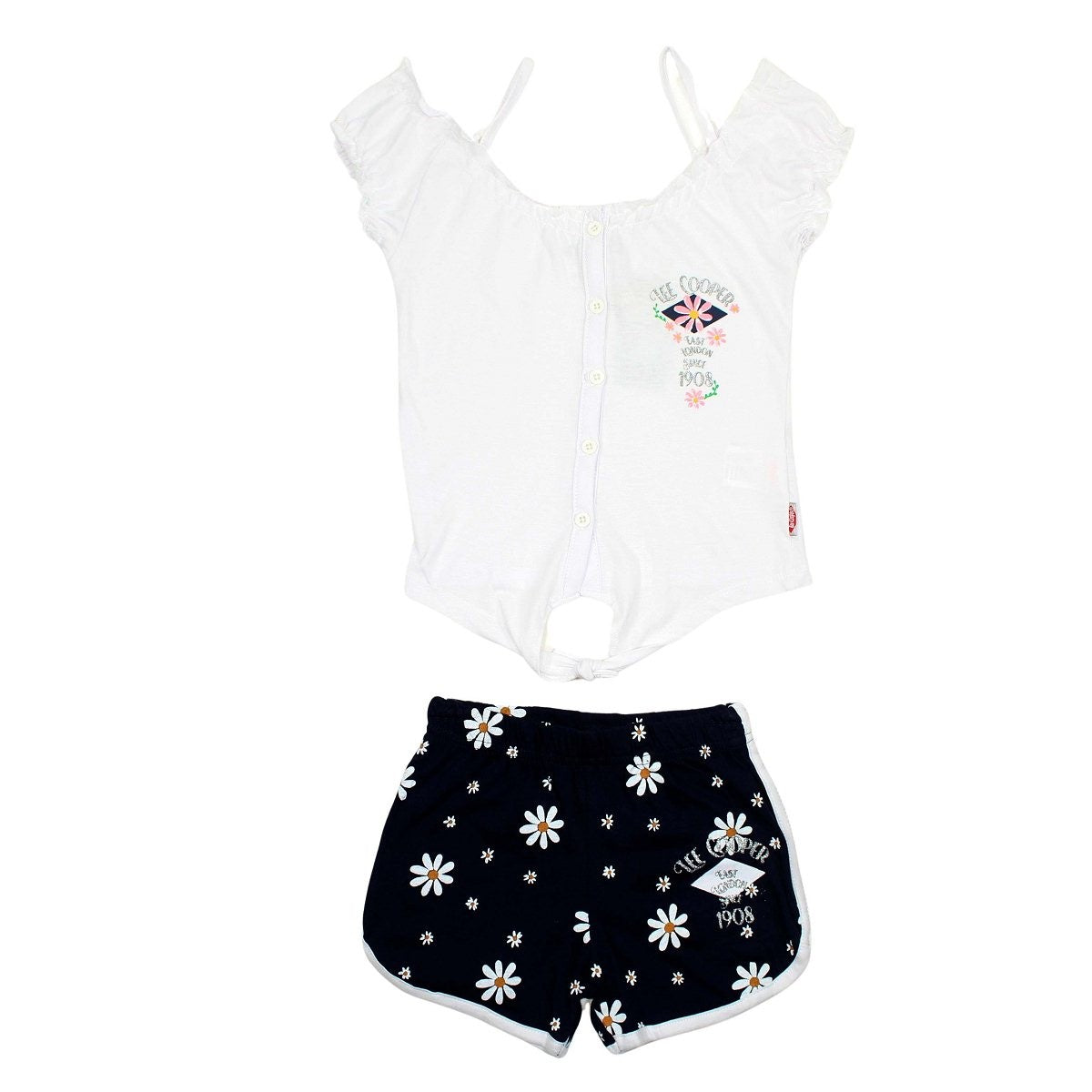Ensemble Lee Cooper - 4A Fille - Enfant - Blanc - 100 % Coton S/J 160 gsm - TrendyFlair