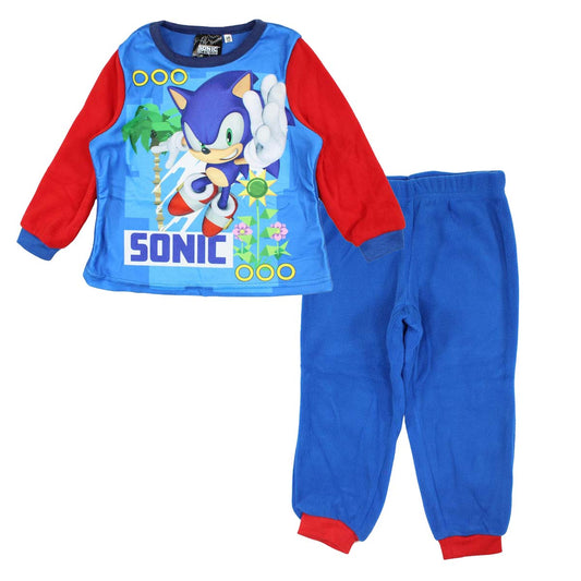 Pyjama polaire Sonic - 3A Garçon - Enfant - Bleu - 100% Polyester - TrendyFlair