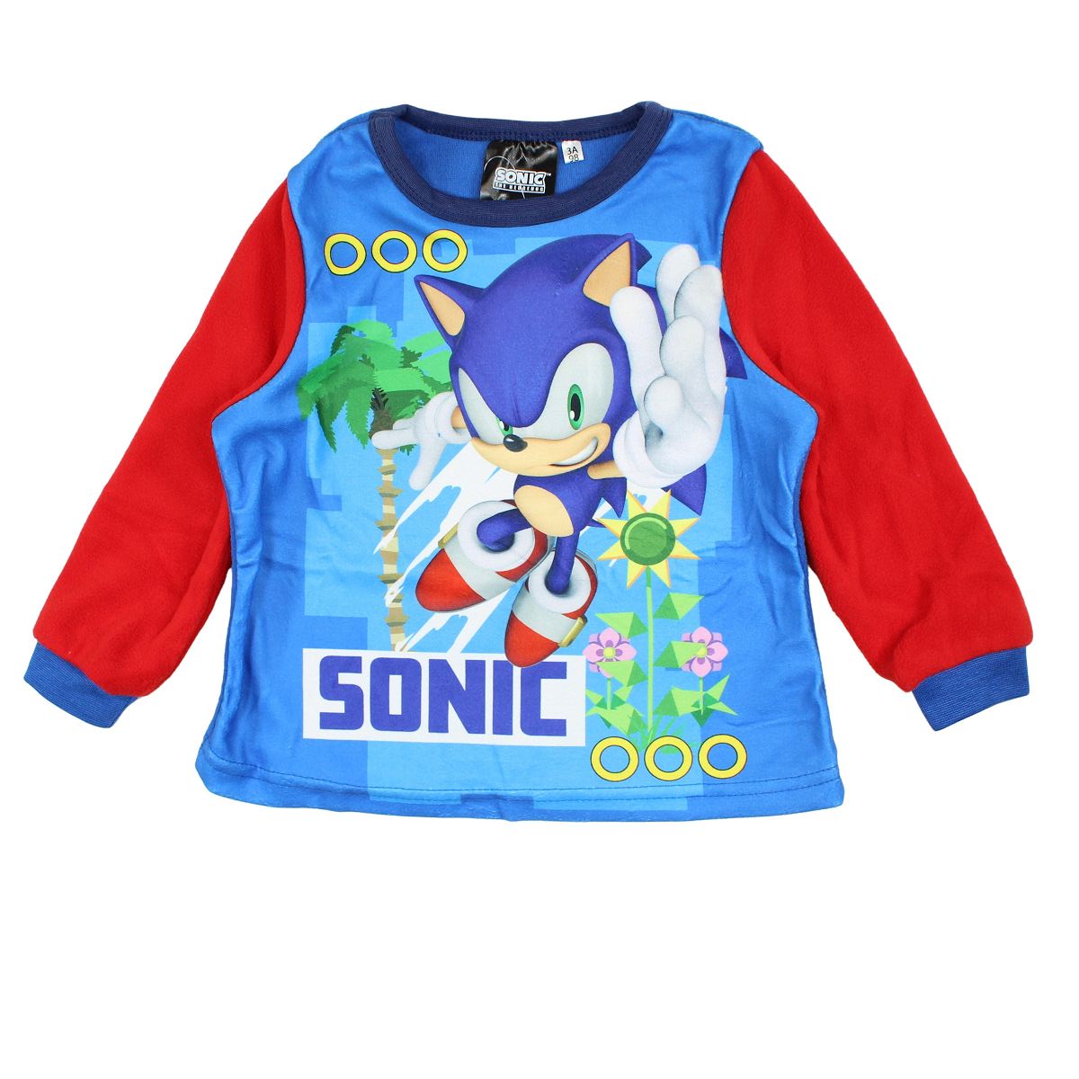 Pyjama polaire Sonic - 3A Garçon - Enfant - Bleu - 100% Polyester - TrendyFlair