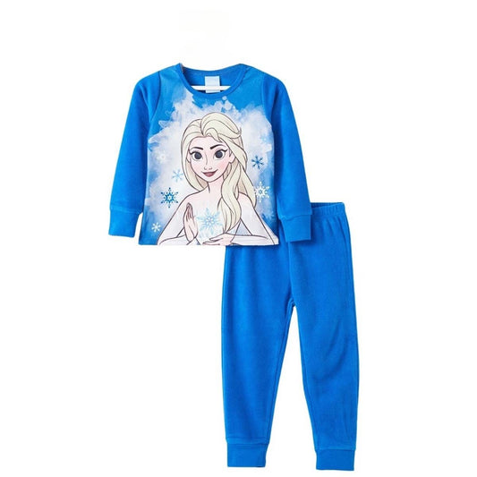 Pyjama polaire La Reine des Neiges - 2A Fille - Enfant - Marine - 100% Polyester, 190 G/M2 - POLAIRE - TrendyFlair