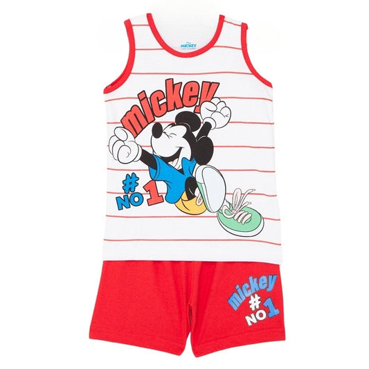 Ensemble Mickey - 3A Garçon - Enfant - Rouge - 100% Coton, 160 GSM SJ - TrendyFlair