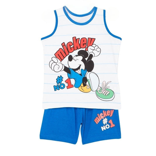 Ensemble Mickey - 3A Garçon - Enfant - Bleu - 100% Coton, 160 GSM SJ - TrendyFlair
