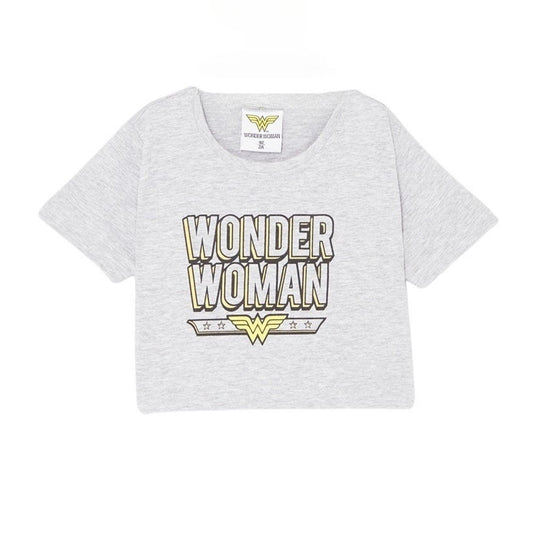 T-Shirt Wonder Woman - 2A Fille - Enfant - Gris - 100% Coton 160 GSM SJ - TrendyFlair