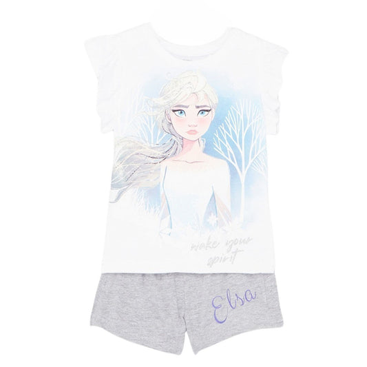 Ensemble La Reine des Neiges - 2A Fille - Enfant - Blanc - 100% Coton, 160 GSM SJ, MELANGE: X% Coton, X% Polyester - TrendyFlair