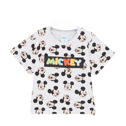 T-Shirt Mickey - 2A Garçon - Enfant - Gris - 100% Coton, 160 GSM SJ - TrendyFlair