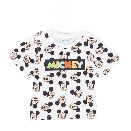 T-Shirt Mickey - 2A Garçon - Enfant - Blanc - 100% Coton, 160 GSM SJ - TrendyFlair