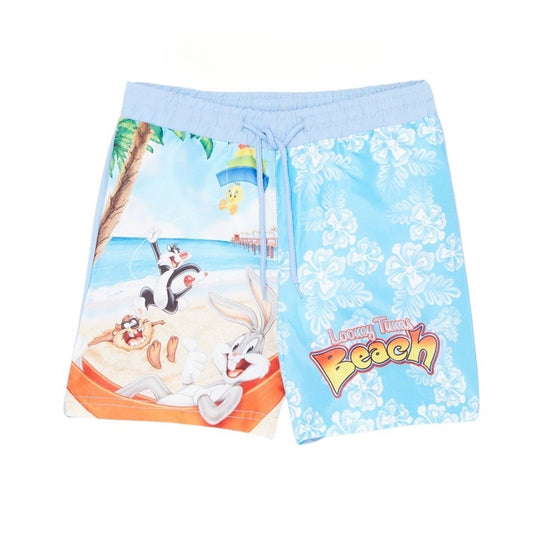 Short de bain Looney Tunes - 5/6A Garçon - Enfant - Bleu - 100% Polyester - TrendyFlair