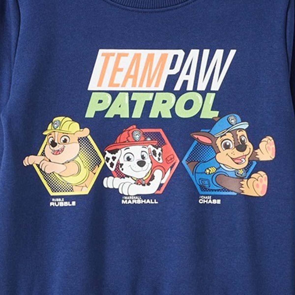 Sweat Paw Patrol - 3/4A Garçon - Enfant - Marine - Coton/Polyester, POLAIRE 260 G/M2 BROSSÉ - TrendyFlair