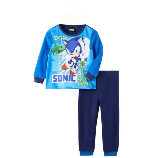 Pyjama polaire Sonic - 3A Garçon - Enfant - Marine - 100% Polyester - TrendyFlair