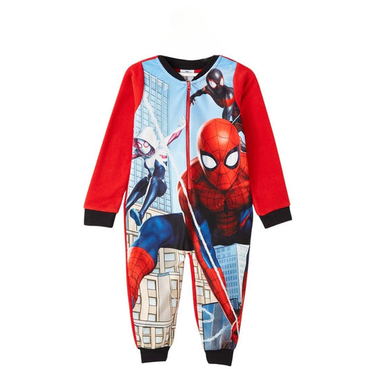 Combinaison polaire Spiderman - 2A Garçon - Enfant - Rouge - 100% Polyester, 190 G/M2 - POLAIRE - TrendyFlair