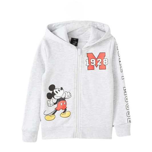 Veste capuche Mickey - 3/4A Garçon - Enfant - Gris - Coton/Polyester, POLAIRE 260 G/M2 BROSSÉ - TrendyFlair